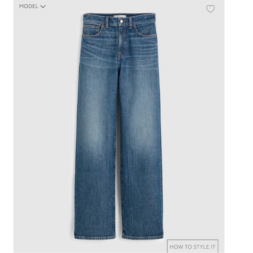 Madewell Wide Leg Jeans Size 30 Womens Blue Perfect Vintage Cotton